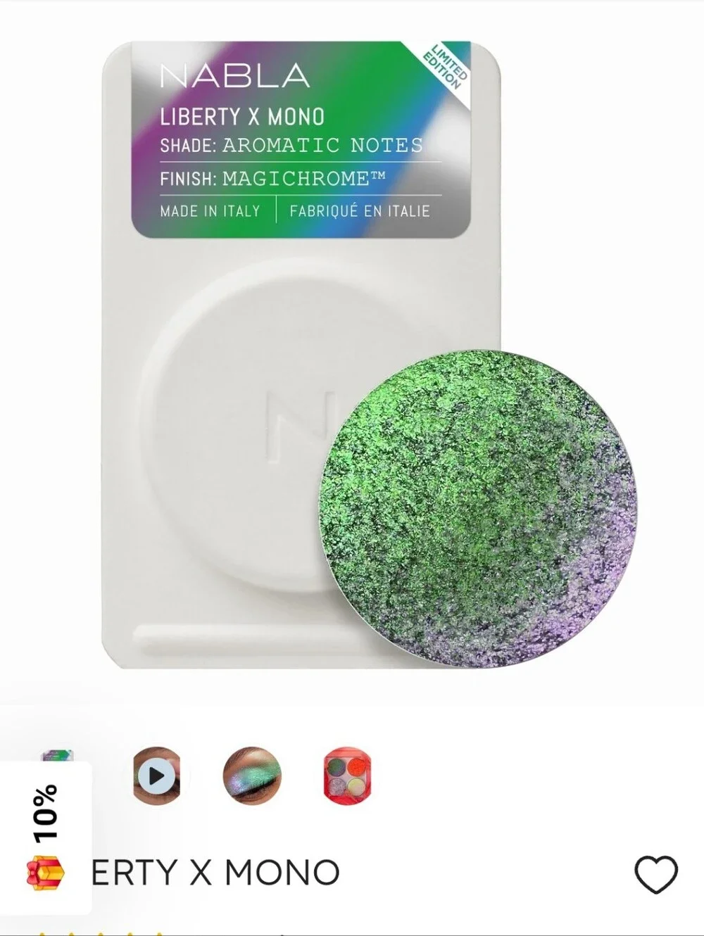Nabla Single Eyeshadow Pans - Aromatic Notes (black) & Cannabis (pink)